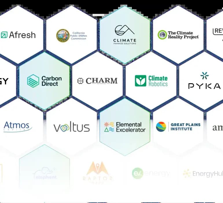 Illustration showing diverse professionals collaborating on climate solutions